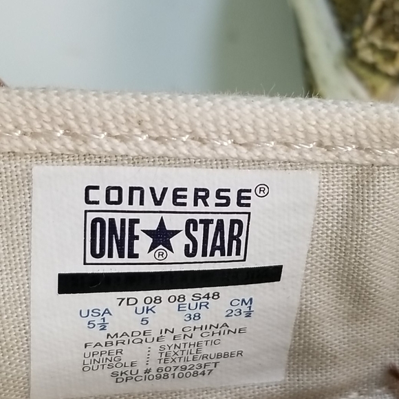 Converse one star sparkly gold slip on shoes S 5.5 - Picture 7 of 7